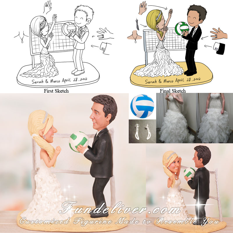 Volleyball Wedding Cake Toppers